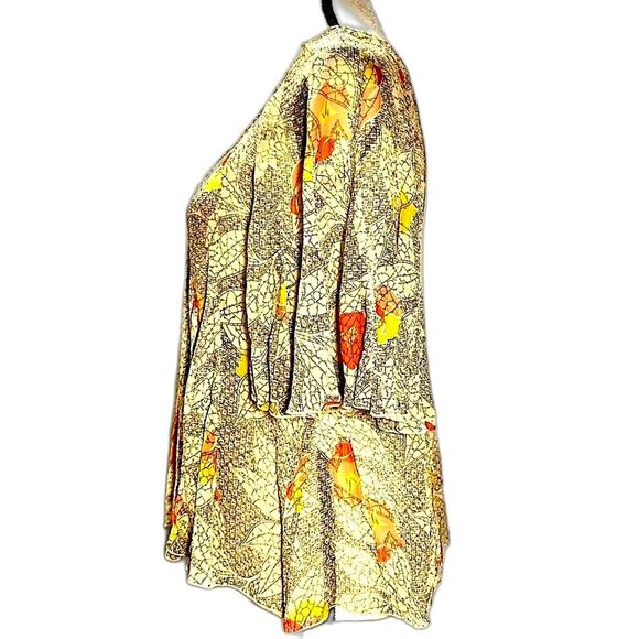 Gryphon New York Silk Semi Sheer Blouse in Vintage Leaf Sz XS/S - Picture 5 of 7